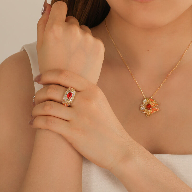 Jeulia x Leyla 「サンセットデザート」アールデコ ゴールデンネックレス スターリングシルバー