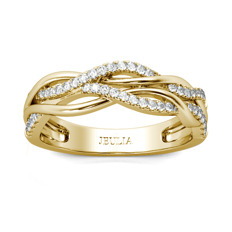 Jeulia Intertwined Sterling Silver Women's Band