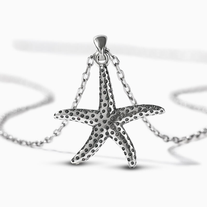 Jeulia Collar de plata de ley con estrella de mar