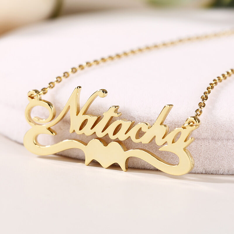 Jeulia "For Love" Personalized Sterling Silver Name Necklace