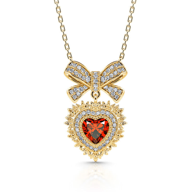 Jeulia "Radiant Love" Halo Heart Cut Sterling Silver Necklace