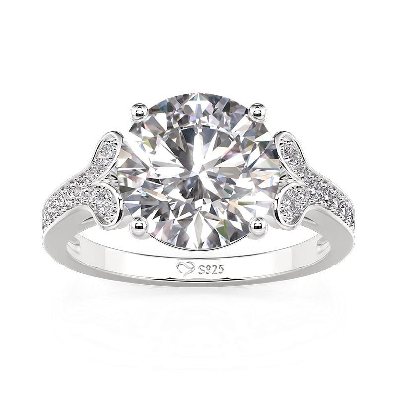Jeulia Classic Split Design Round Cut Engagement Ring