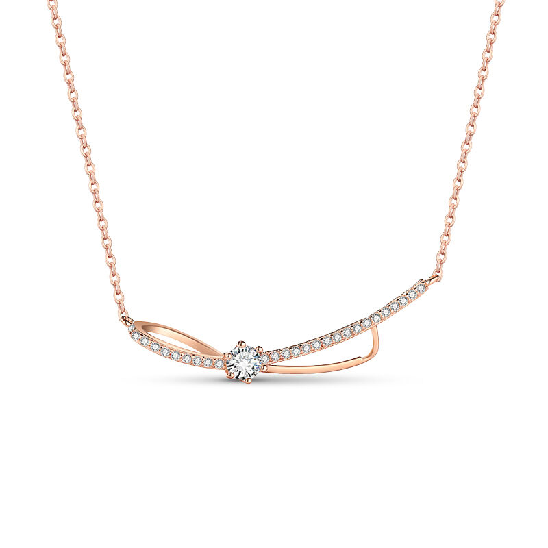 Jeulia Smile Rose gold Tone Sterling Silver Necklace