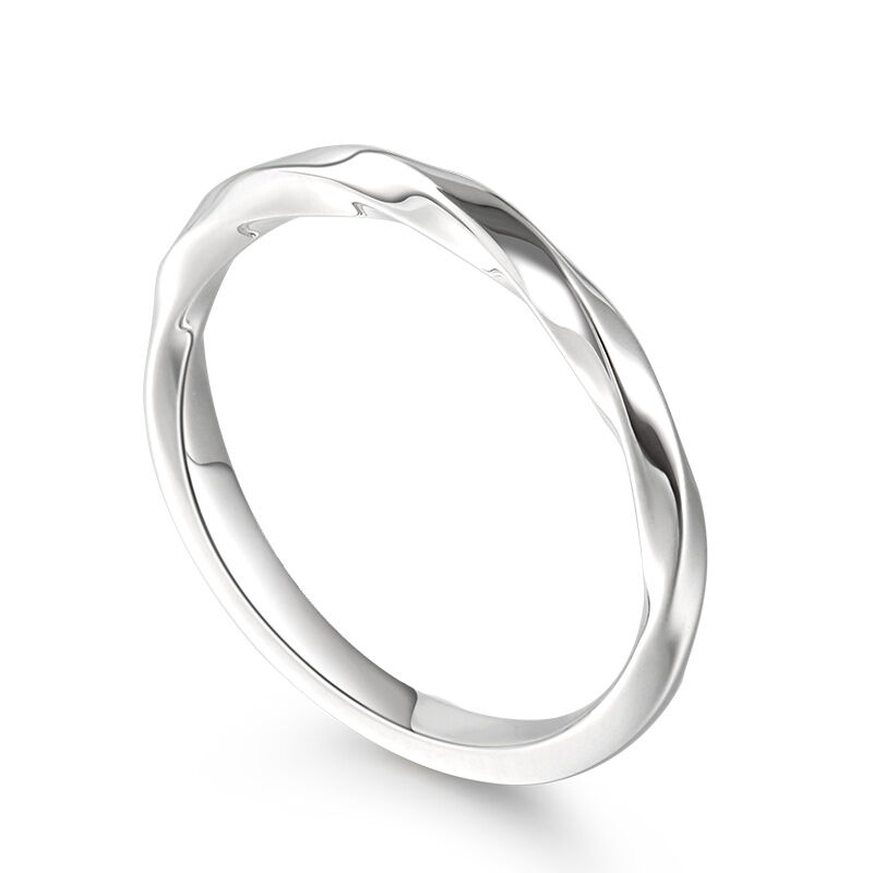 Jeulia "Love Entwined" Sterling Silver Men's Band