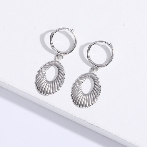 Jeulia Ripple Design Sterling Silver Drop Earrings