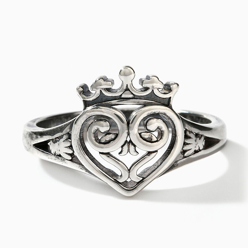 Jeulia "Love & Friendship" Sterling Silver Claddagh Ring