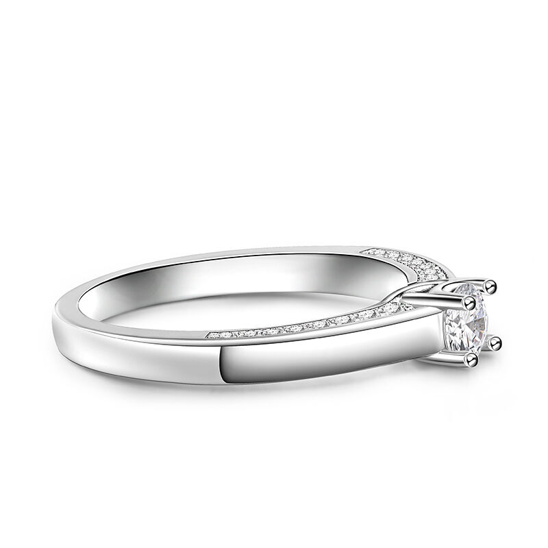 Jeulia "Förtjust Ögonblick" Klassisk Rund Skär Sterlingsilver Ring