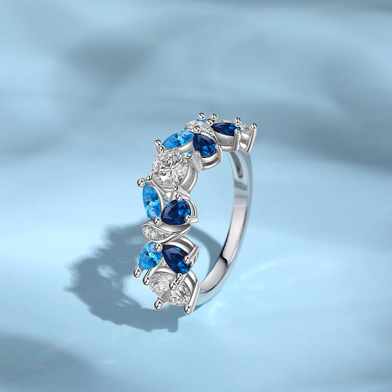 Jeulia "Stilly Beauty" Blue Butterfly Ring Sterling Silver