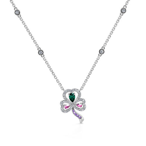 Jeulia Joyful Holiday Floating Locket Necklace With Charms And