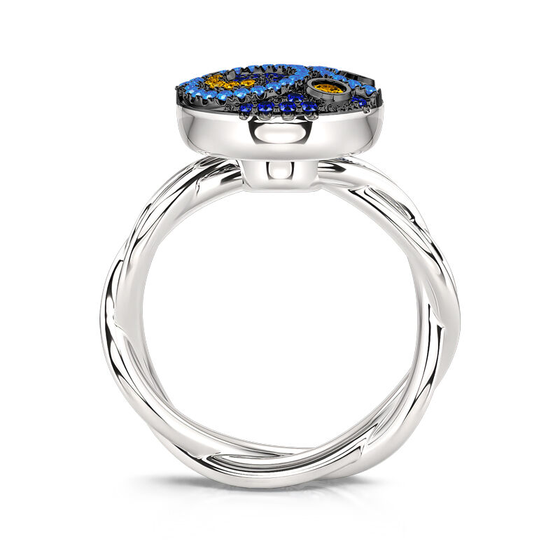 Jeulia Obrotowy pierścionek uspokajający Srebro inspirowane gwieździstą nocą
