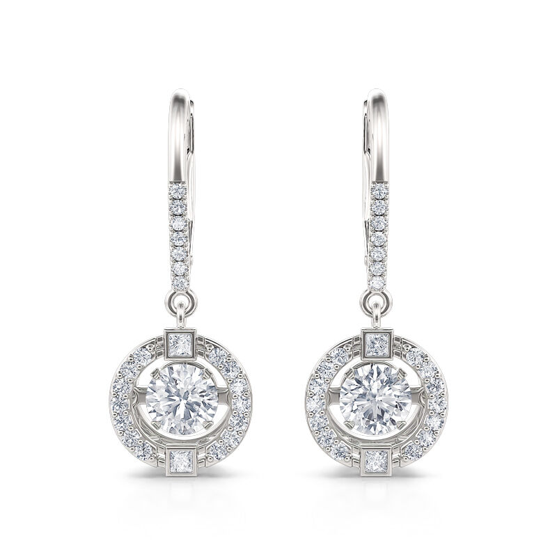 Jeulia Sparkling Dance Sterling Silver Drop Earrings