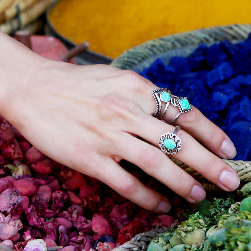 Jeulia To the Moon and Back Stackable Opal Ring