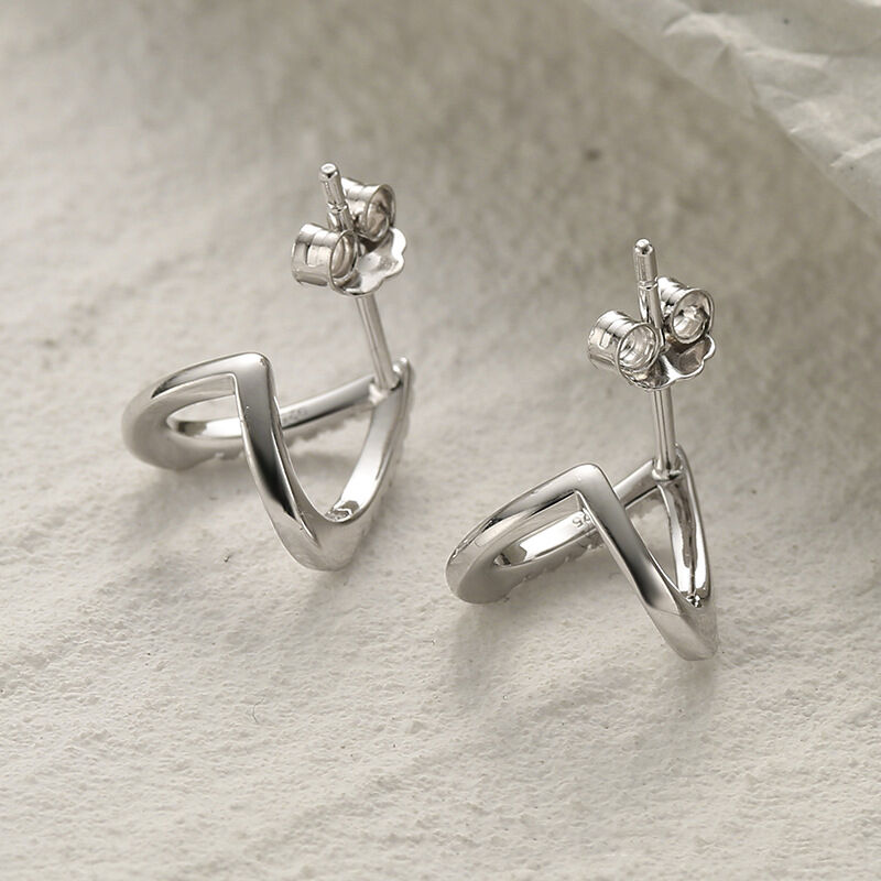 Jeulia Heart Round Cut Sterling Silver Earrings