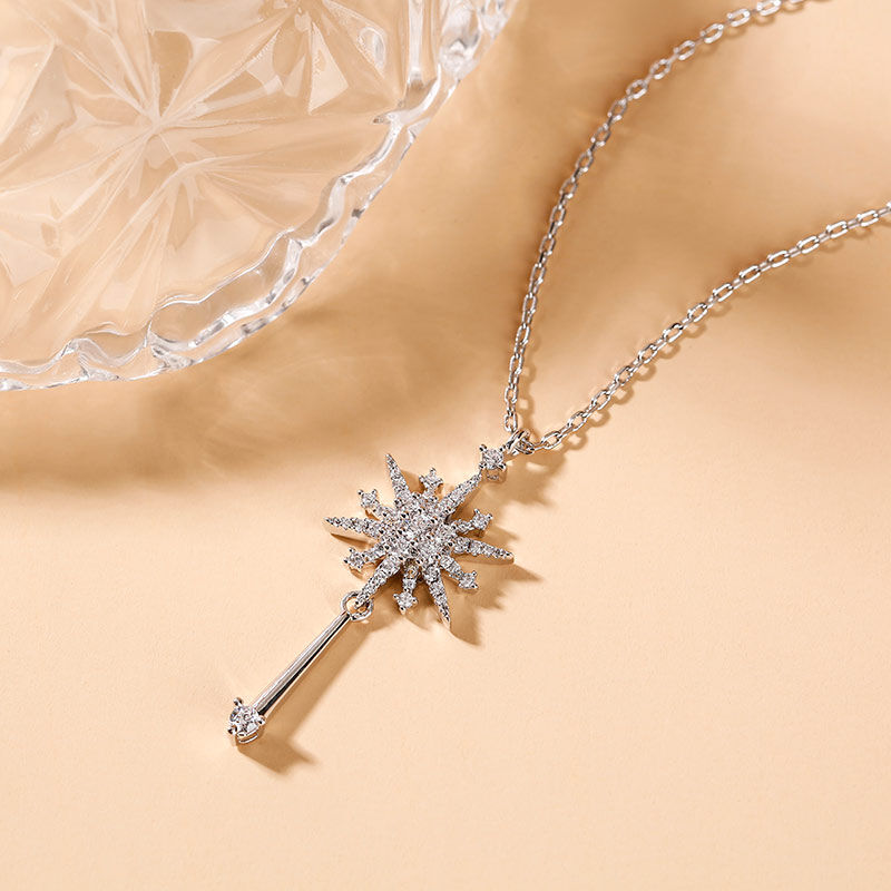 Jeulia "Fairy Magic" North Star Sterling Silver Necklace