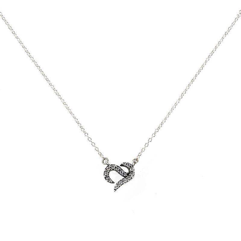 Jeulia Logo Shape Commemorative Sterling Silver Necklace