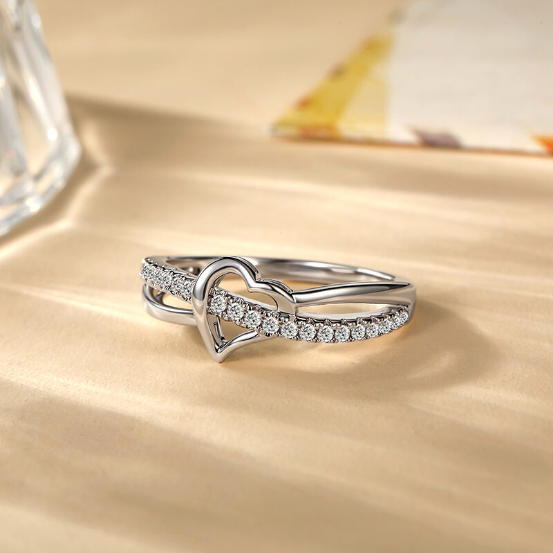 Jeulia Bague Cœur Croisée pour Femmes en Argent Sterling