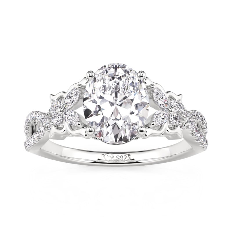 Jeulia Butterfly Inspired Twisted Oval Engagement Ring