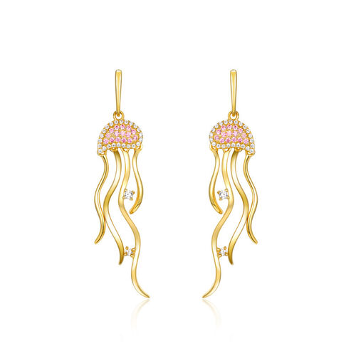 Jeulia Jellyfish Design Sterling Silver Drop Earrings