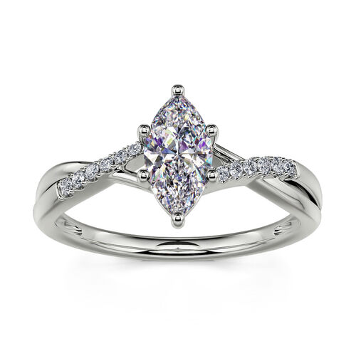 Jeulia Twist Marquise Cut Sterling Silver Ring - Jeulia Jewelry