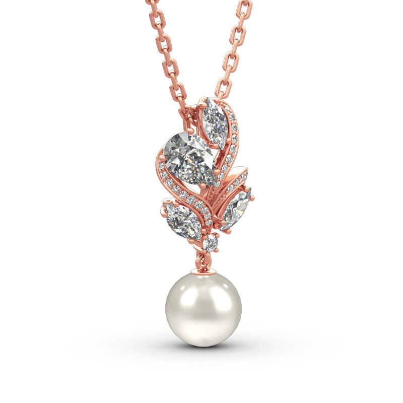 Jeulia Elegant Design Cultured Pearl Sterling Silver Necklace