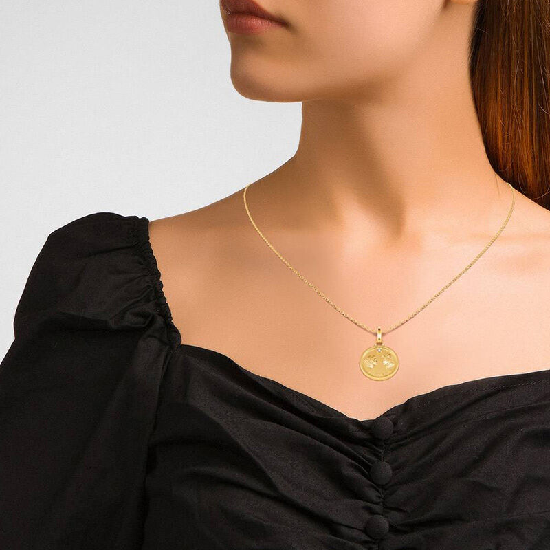 Jeulia "Whisper of Love" Coin Sterling Silver Necklace