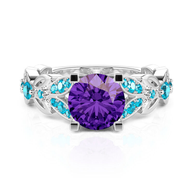 Jeulia Butterfly Round Cut Sterling Silver Ring