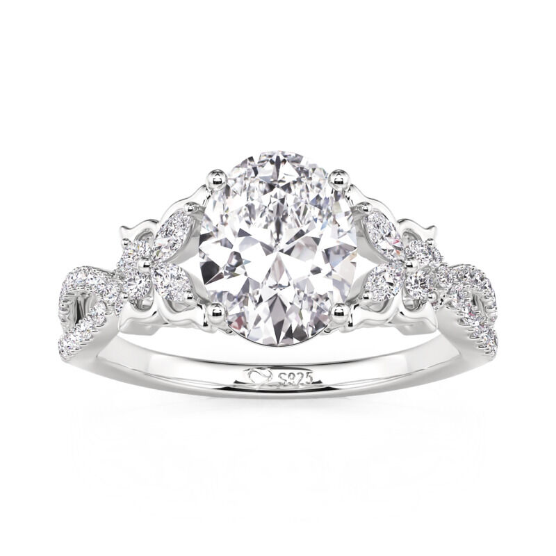 Jeulia Butterfly Inspired Twisted Oval Engagement Ring