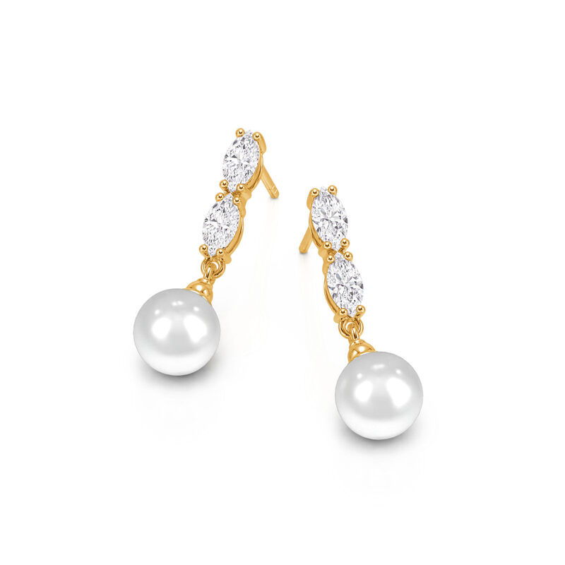 Jeulia Elegant Pearl Drop Earrings Sterling Silver