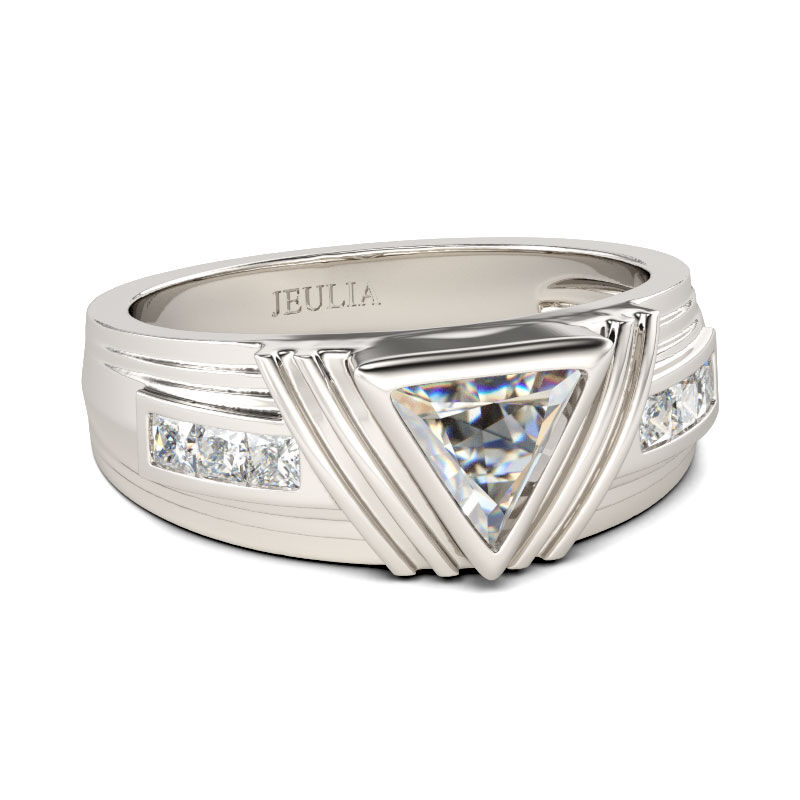 Bague En Argent Sterling Avec Moissanite Ronde - Bague De Fiançailles Ou Anniversaire - Coupe Classique à 4 Griffes