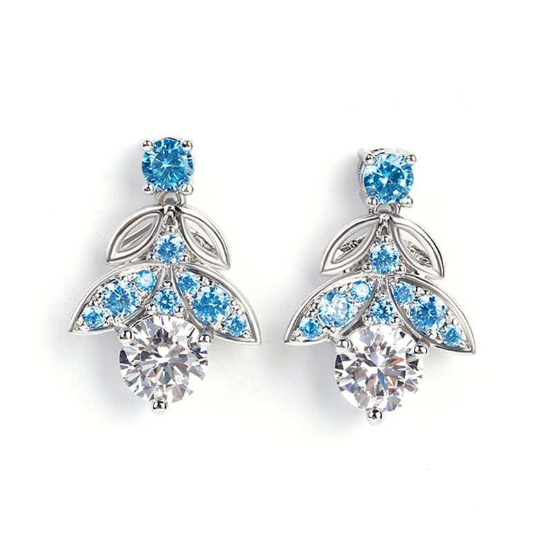 Jeulia Butterfly Round Cut Sterling Silver Earrings