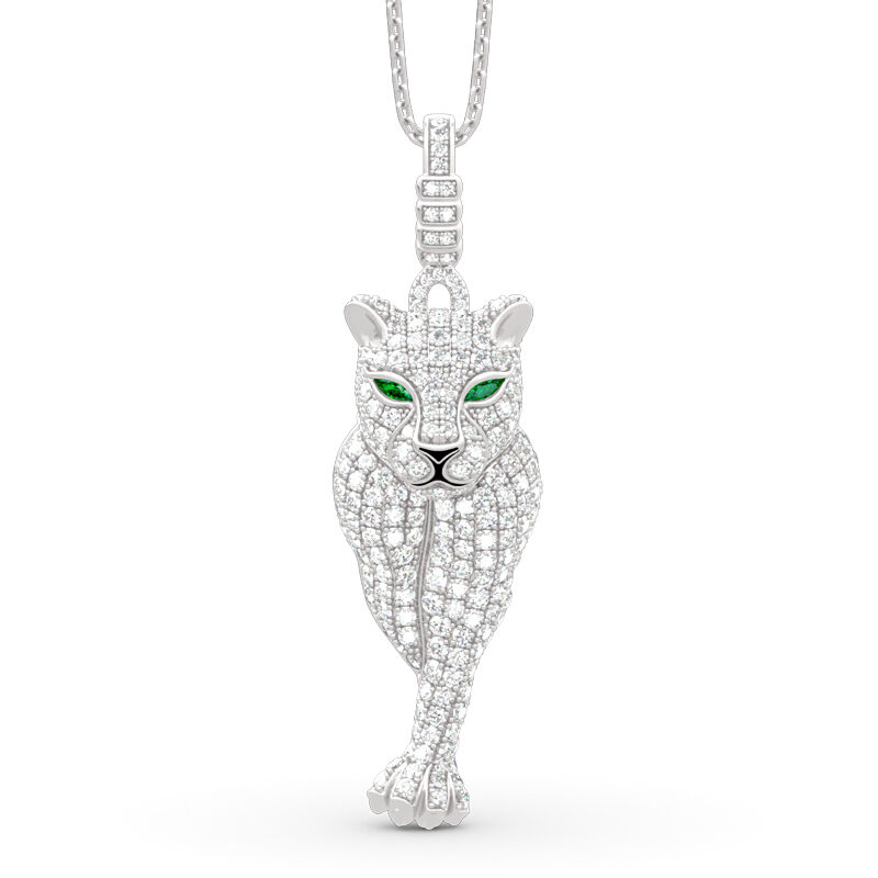 Jeulia Leopard Pendant Sterling Silver Necklace