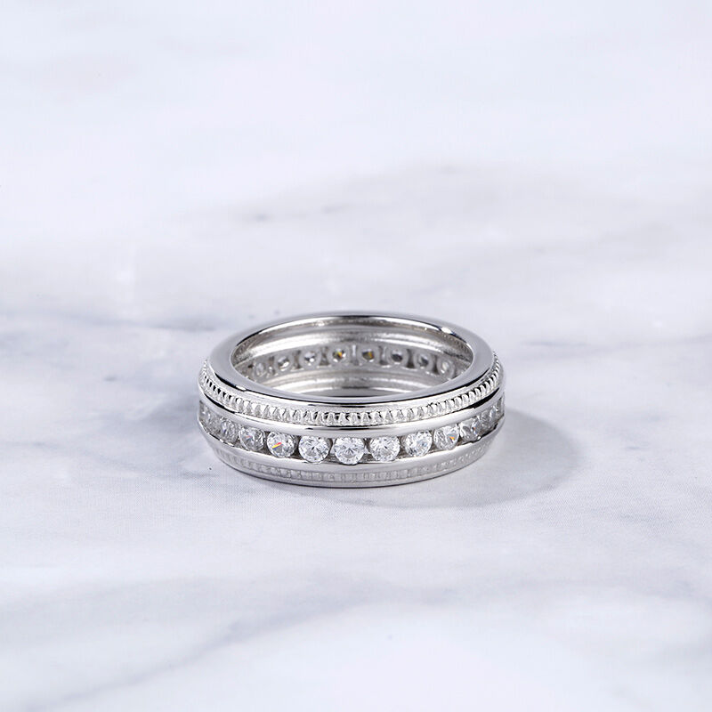 جوليا خاتم قطع دائري من الفضة الإسترليني بتصميم حبة للرجال