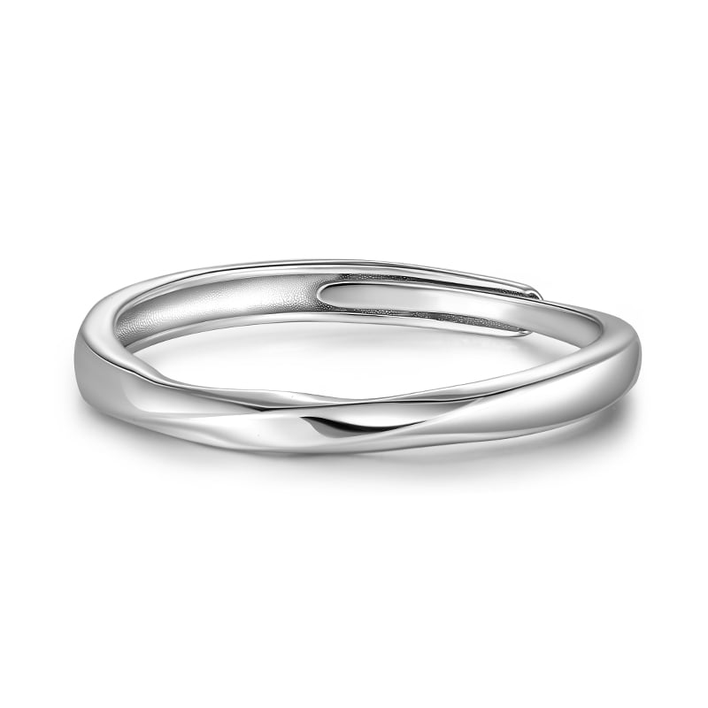 Jeulia Minimalist Twist Adjustable Open Ring for Men