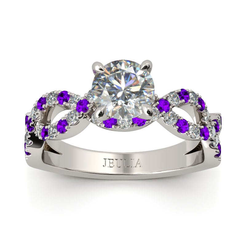 Jeulia Twist Round Cut Sterling Silver Ring