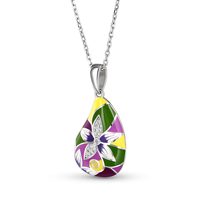 Jeulia "Brighten Your Day" Emaille Sterling Silber Halskette