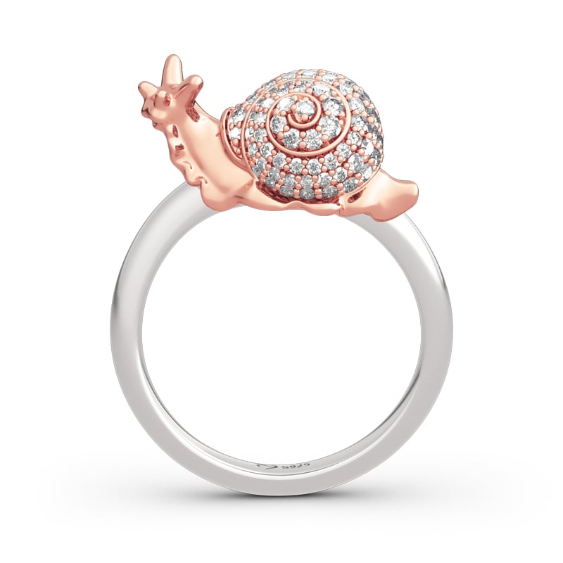 Jeulia "Dream Garden" Snail Design Sterling Silver Ring
