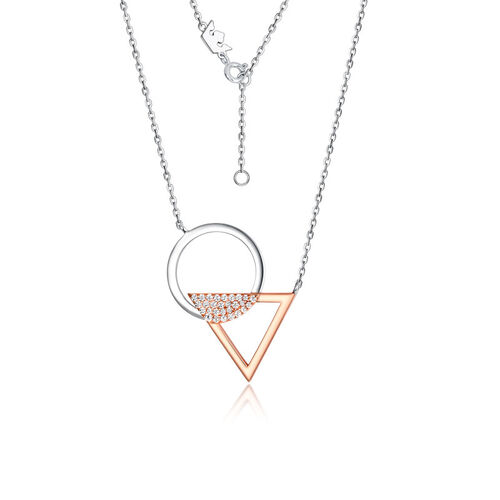 Jeulia Geometric Beauty Sterling Silver Necklace