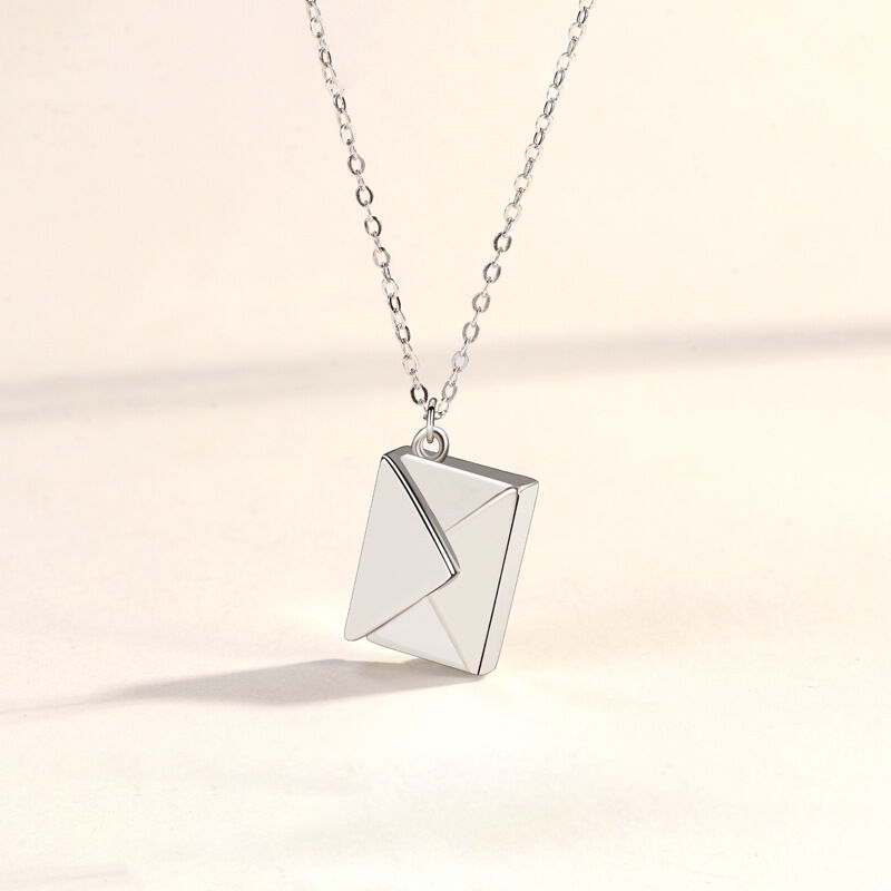 Jeulia "Love Confession" Mini Envelope Sterling Silver Necklace