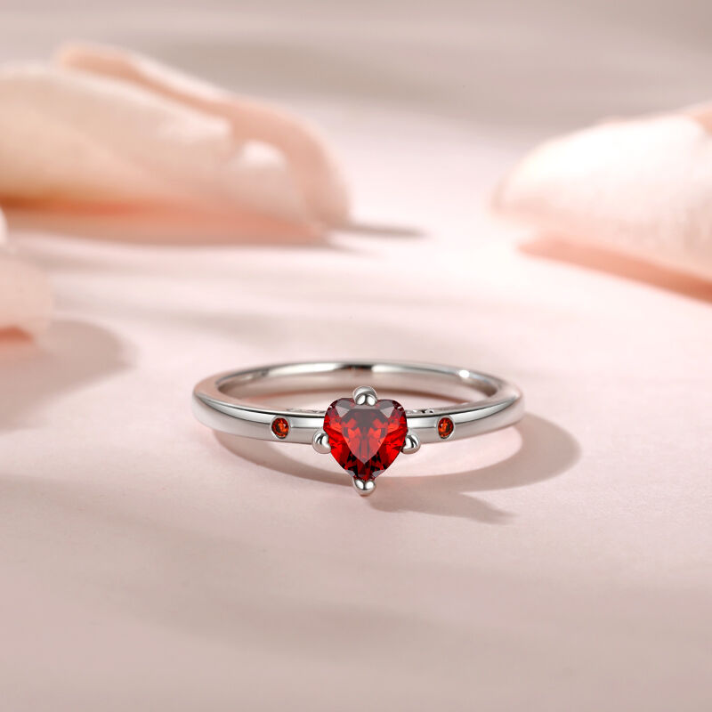 Jeulia " Du & Jag " Hjärta Förlovningsring Sterling Silver