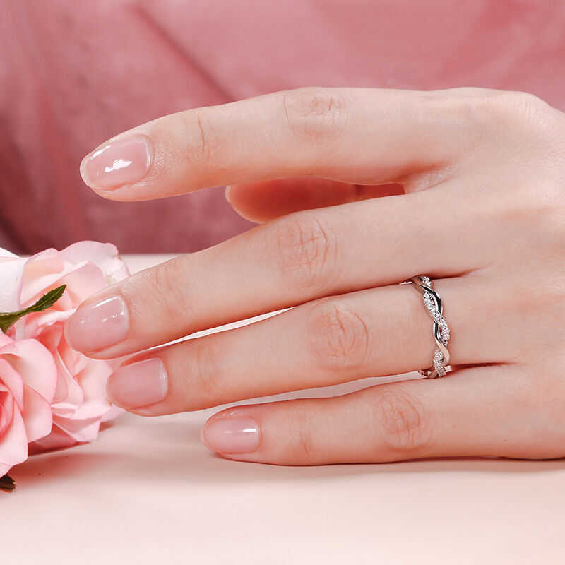 Jeulia Fedine Fidanzamento Intrecciato in Argento Sterling