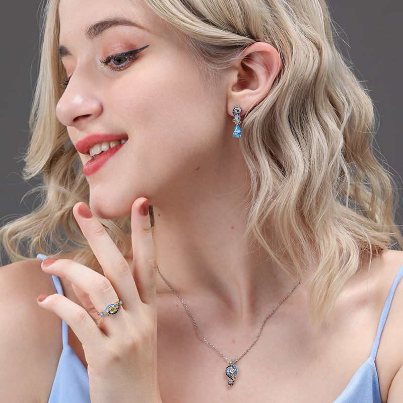 Jeulia "Dreamy Secret" The Starry Night Inspired Sterling Silver Ring