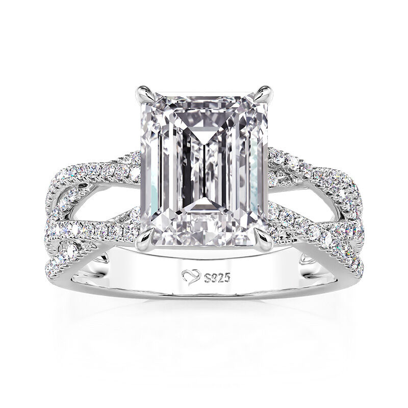 Jeulia Inset Double Twist Emerged Cut Engagement Ring