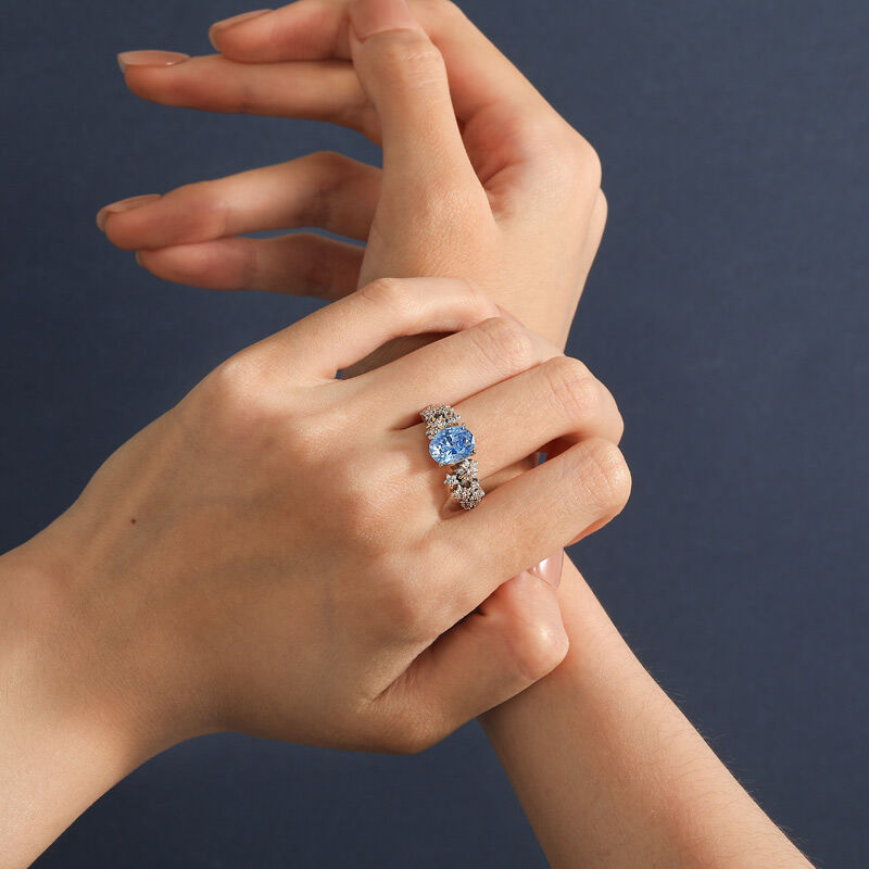 Jeulia Luna Astra Stjärnformad Ovalring i Sterling Silver