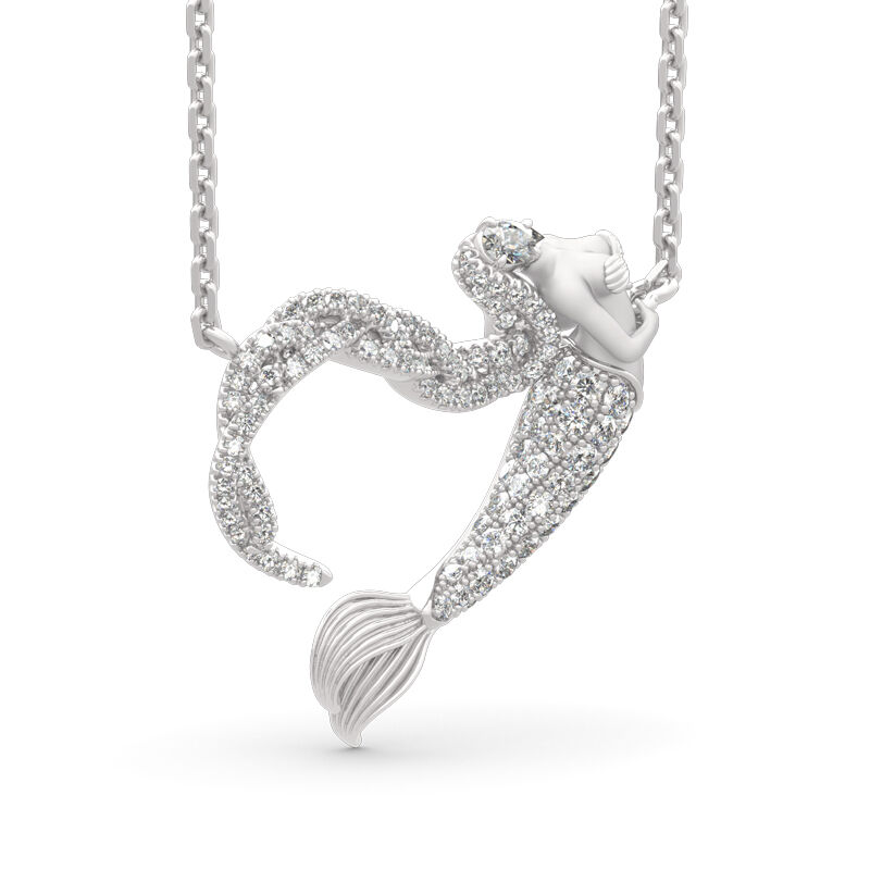 Jeulia "Licht des Ozeans" Sterling Silber Meerjungfrau Geschenk Halskette