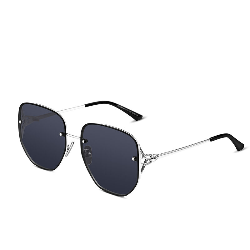 Jeulia “Prance" Geometric Black Polarized Unisex Sunglasses