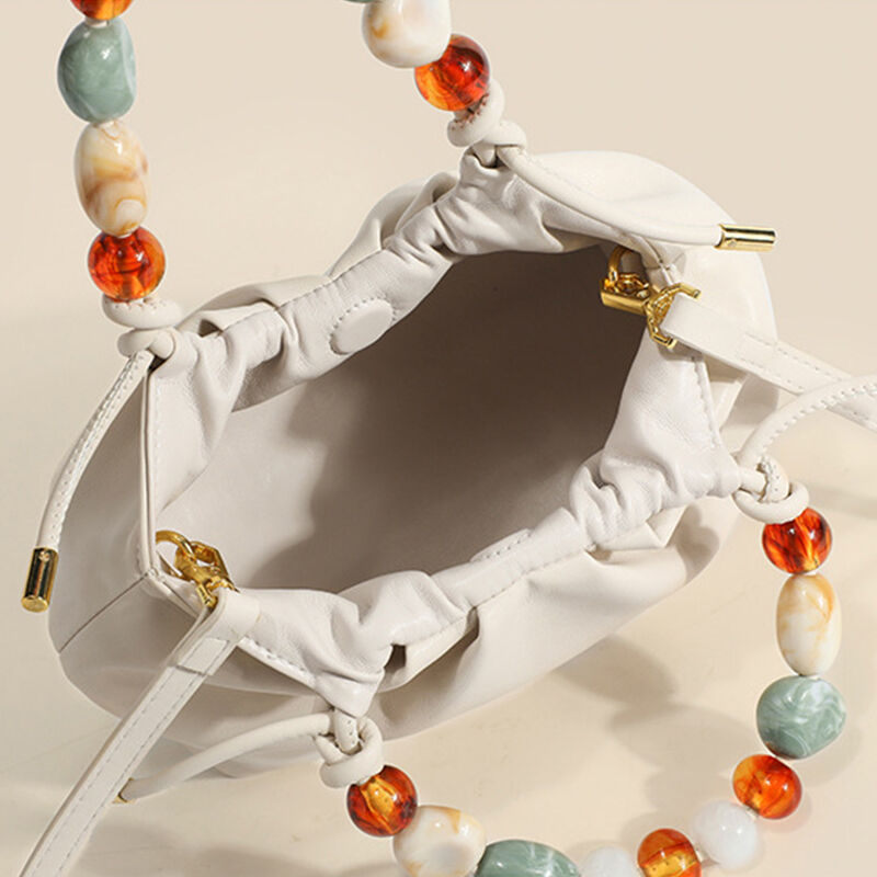 Jeulia Beaded-Handle Handbag Mini Cloud Bag Crossbody Bag