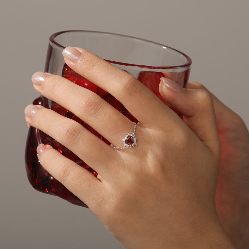 Jeulia Anello a Cuore Personalizzato con Alone Regolabile