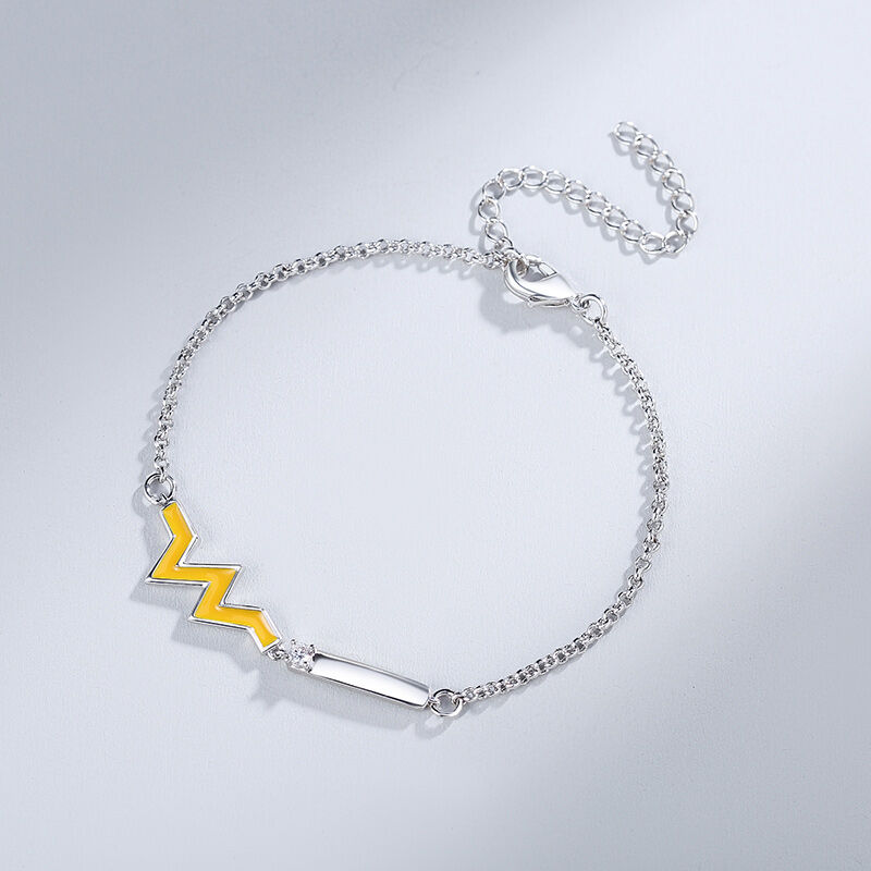 Jeulia "Heartbeat" Sterling Silver Bracelet