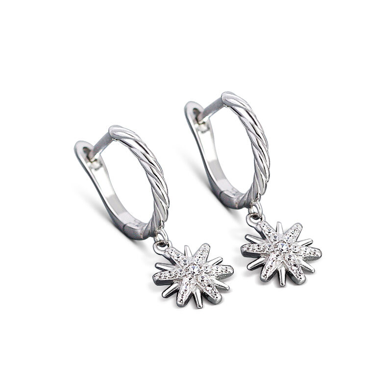 Jeulia “Bright Shine" Star Sterling Silver Earrings