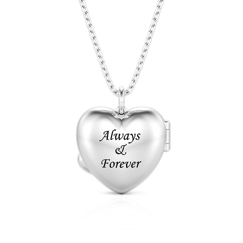 Jeulia "Warm Hug" Custom Engraved Heart Photo Locket Necklace